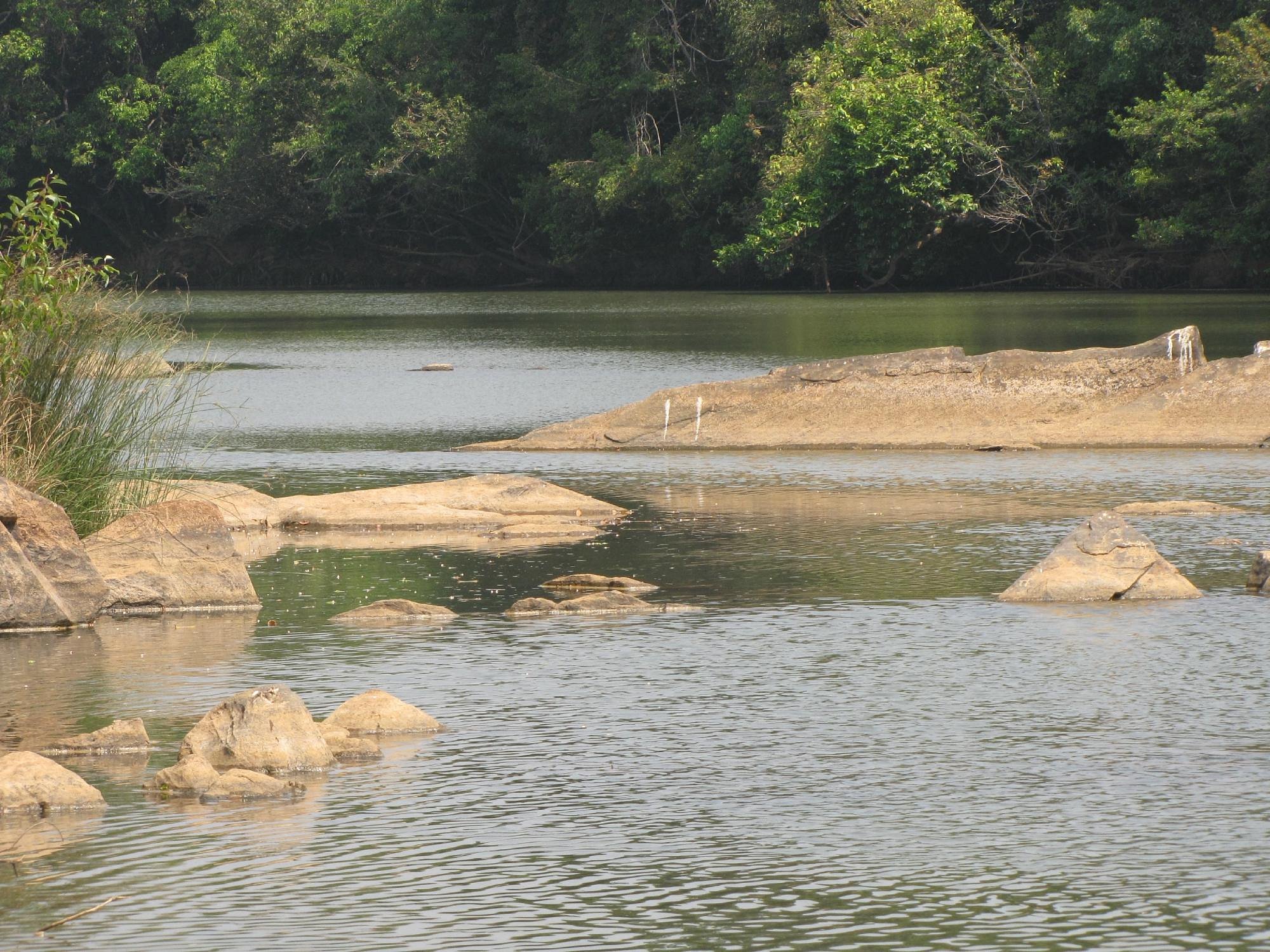 Sandy river islets and rocks at Kuruvadweep on the Kabini River